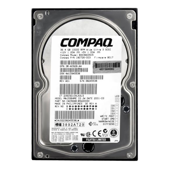 HDD COMPAQ BD036635C5 36GB 10K U3 SCSI 80-P 180726-003
