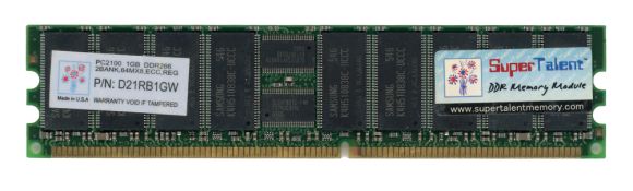 SUPER TALENT 1GB DDR PC2100R 266MHz D21RB1GW ECC REGISTERED