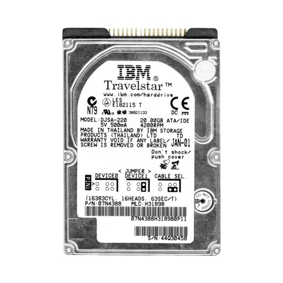 IBM 07N4388 20GB 4.2K 2MB ATA 2.5'' DJSA-220
