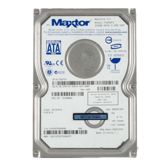 MAXTOR MaxLine III 250GB 7.2K 16MB SATA II 3.5'' 7V250F0
