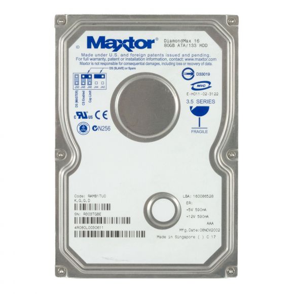 MAXTOR DiamondMax 16 80GB 5.4K 2MB ATA 3.5'' 4R080L0