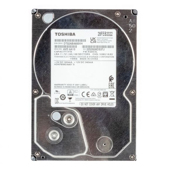 TOSHIBA 6TB 5.4K 128MB SATA III 3.5'' DT02ABA600VH