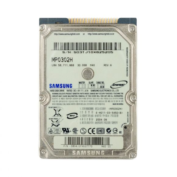 SAMSUNG SpinPoint M40 30GB 5.4K 8MB ATA 2.5'' MP0302H