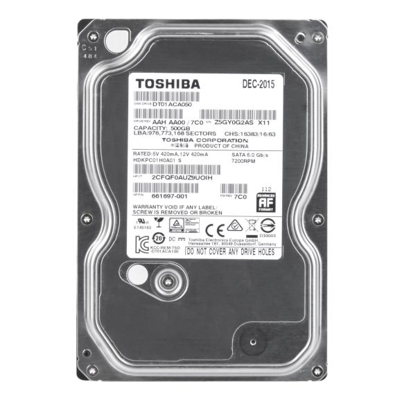 TOSHIBA 500GB SATA III 7.2K 32MB  3.5'' DT01ACA050
