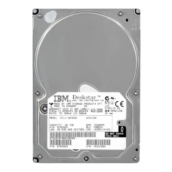 IBM 07N3929 30.7GB ATA 7.2K 2MB 3.5'' DTLA-307030