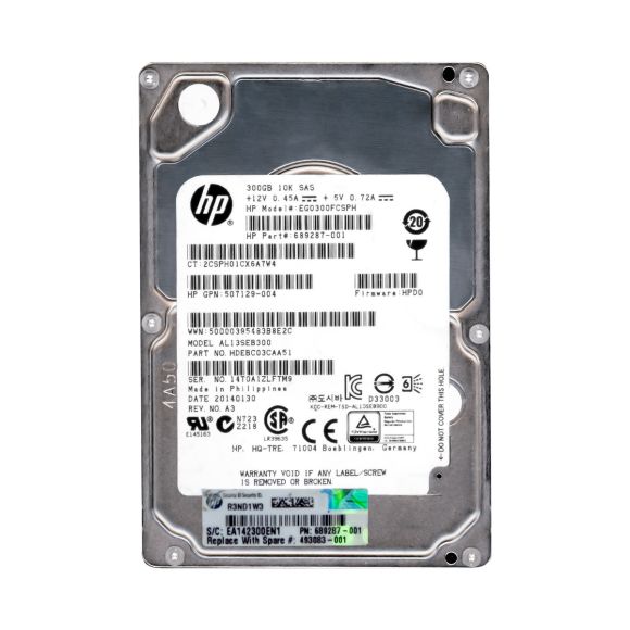 HP EG0300FCSPH 300GB SAS 10K DP SFF 6GB 2.5" 507284-001