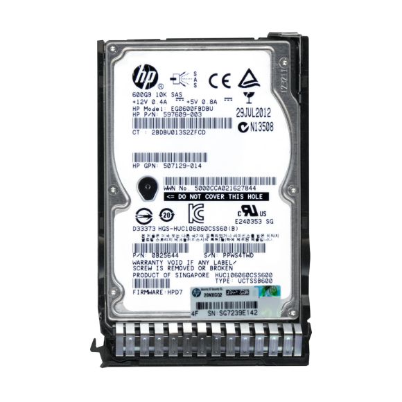 HP 597609-003 600GB 10K 64MB SAS-2 2.5'' EG0600FBDBU