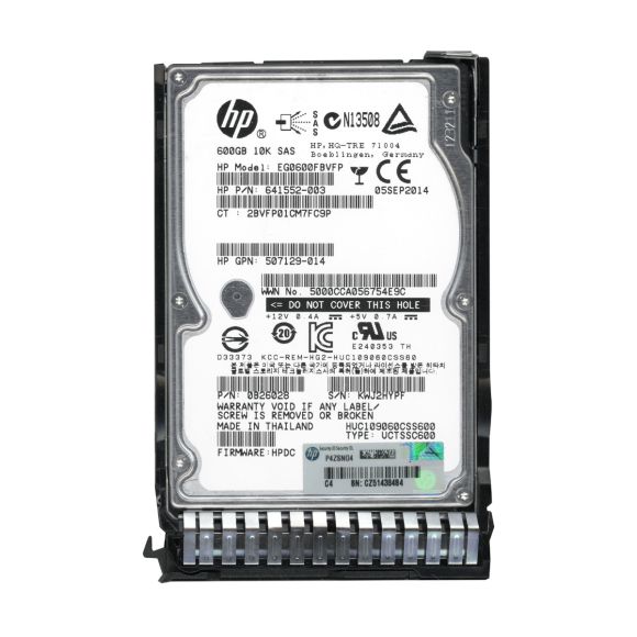 HP 641552-003 600GB 10K 64MB SAS-2 2.5'' EG0600FBVFP