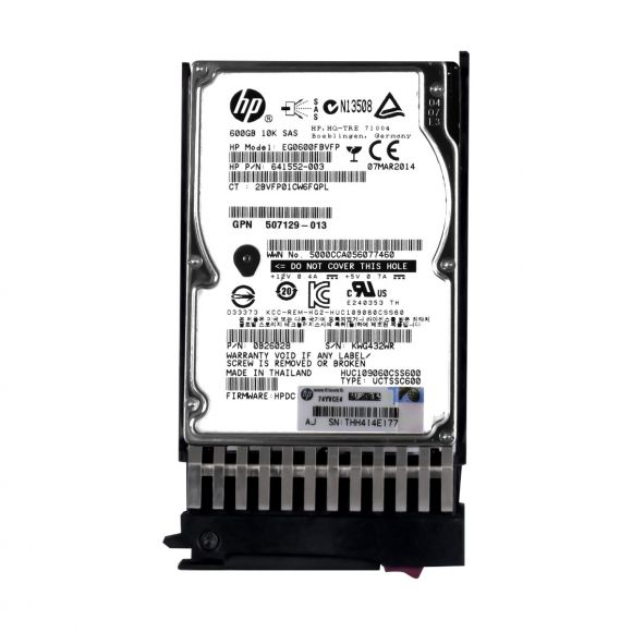 HP 641552-003 600GB SAS-2 10K 64MB 2.5'' EG0600FBVFP