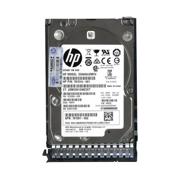 HP 781514-001 600GB SAS-3 10K 128MB 2.5'' EG0600JEMCV