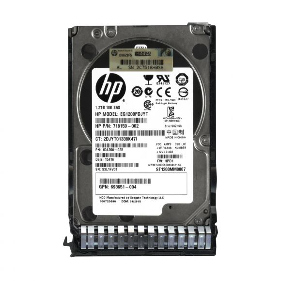 HP 718159-002 1.2TB SAS-2 10K 64MB 2.5'' EG1200FDJYT