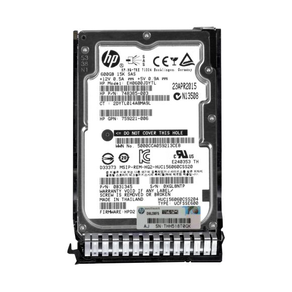 HDD HP EH0600JDYTL 600GB 15K 737574-001 SAS 12 GB/s 2.5''