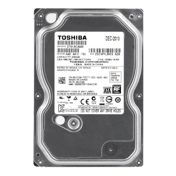 TOSHIBA DT01ACA025 250 GB SATA 32MB 7200RPM 3.5 