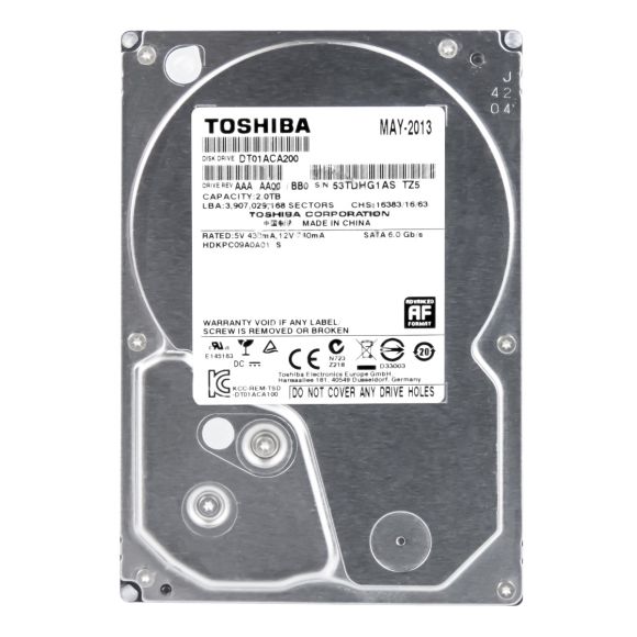 TOSHIBA 2TB 7.2K 64MB SATA III 3.5'' DT01ACA200