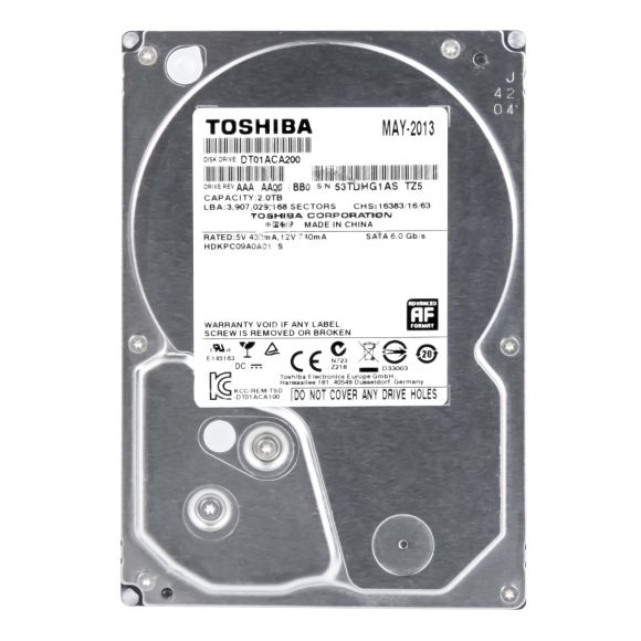 TOSHIBA 2TB SATA III 7.2K 64MB 3.5'' DT01ACA200