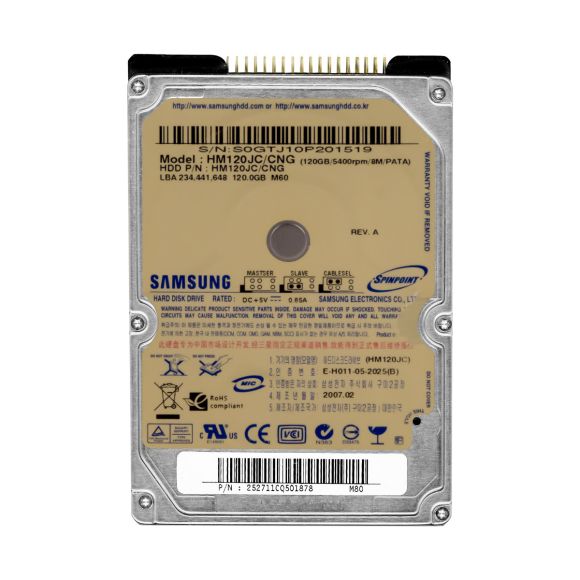 SAMSUNG SpinPoint M60 120GB 5.4k 8MB ATA 2.5'' HM120JC/CNG