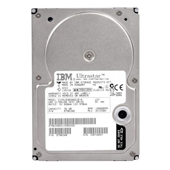HDD IBM IC35L036UWD210-0 36GB 10K 68PIN 07N6340