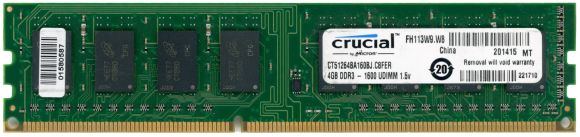 CRUCIAL CT51264BA160BJ.C8FER 4GB DDR3 1600MHz non-ECC