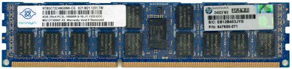 HP 647650-071 8GB DDR3 1333MHz REG ECC NT8GC72C4NG0NK-CG