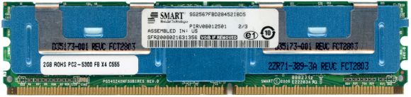 SMART MODULAR SG2567FBD28452IBD5 2GB DDR2 667MHz FULLY BUFFERED ECC