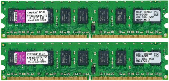 KINGSTON KVR800D2E6K2/4G 4GB (2x2GB) DDR2 800MHz UNBUFFERED ECC