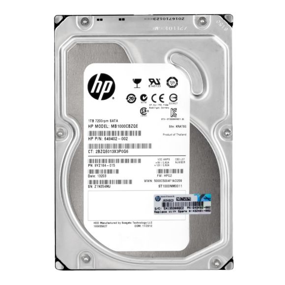 HP 649402-002 1TB 7.2k 64MB SATA III 3.5'' MB1000CBZQE