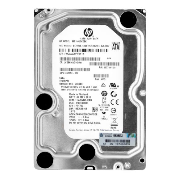 HP 1TB MB1000GCEEK 657749-001 7.2K 64MB SATA II 3.5'' WD1003FBYX