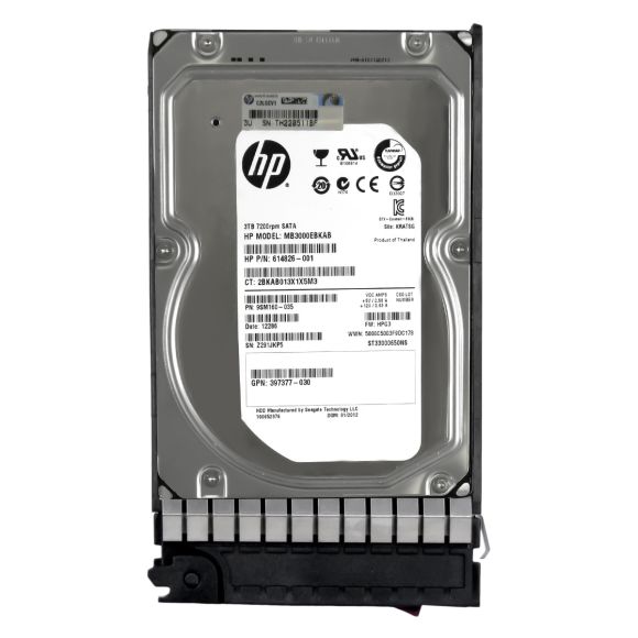 HP 614826-001 628180-001 3TB 7.2K 64MB SATA III 3.5'' MB3000EBKAB