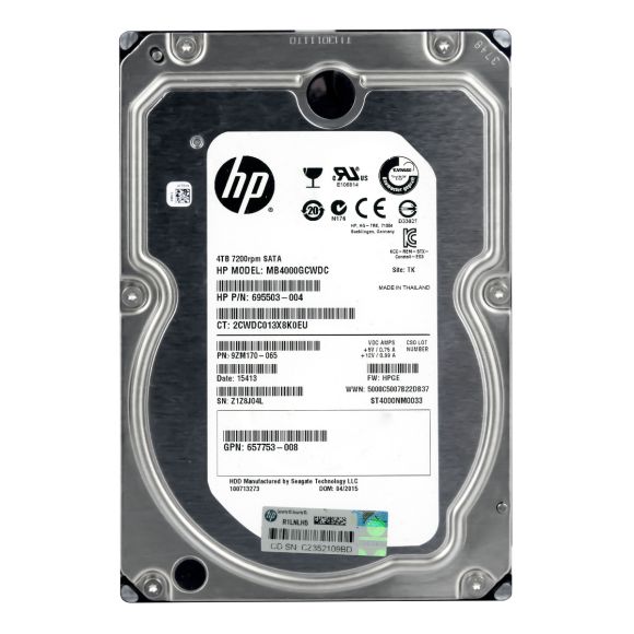 HP 695503-004 4TB 7.2K 128MB SATA III 3.5'' MB4000GCWDC