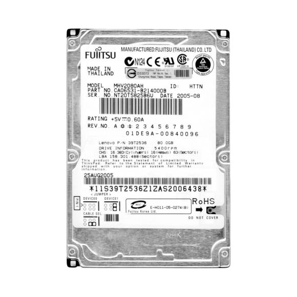 FUJITSU 80GB 5.4k ATA 2.5'' MHV2080AH