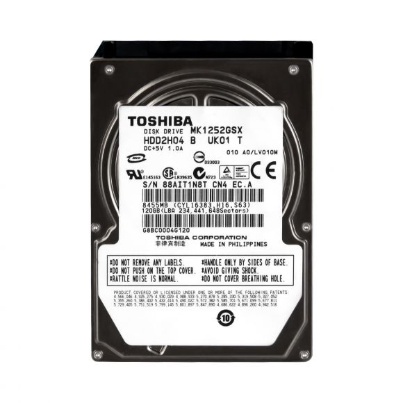 TOSHIBA 120GB 5.4K 8MB SATA II 2.5'' MK1252GSX