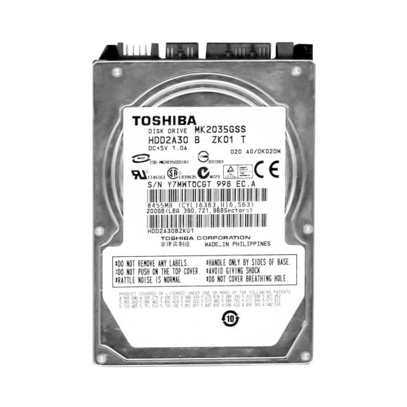 TOSHIBA 200GB 4.2k 8MB SATA 2.5'' MK2035GSS