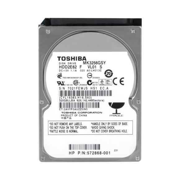 TOSHIBA 320GB 7.2K 16MB SATA II 2.5'' MK3256GSY
