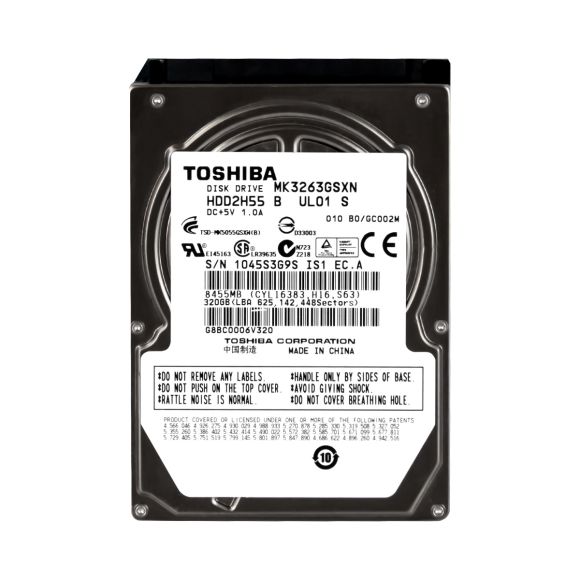 TOSHIBA 320GB 5.4K 8MB SATA II 2.5'' MK3263GSXN