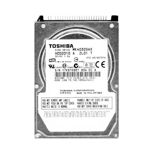 TOSHIBA 40GB 5.4K 8MB ATA 2.5'' MK4032GAX