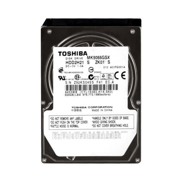 TOSHIBA 500GB 5.4K 8MB SATA II 2.5'' MK5055GSX