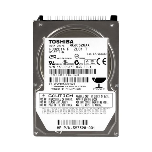 TOSHIBA 60GB 5.4K 8MB ATA 2.5'' MK6032GAX