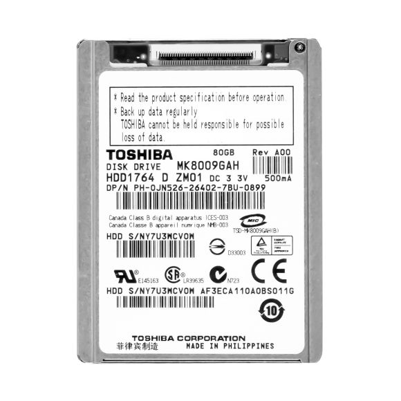 TOSHIBA MK8009GAH 80GB 4.2k ZIF-40 1.8''