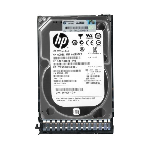 HP 605832-002 1TB 7.2K 64MB SAS-2 2.5'' MM1000FBFVR