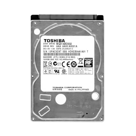 TOSHIBA MQ01ABD032 320GB 5.4k SATA II 2.5''