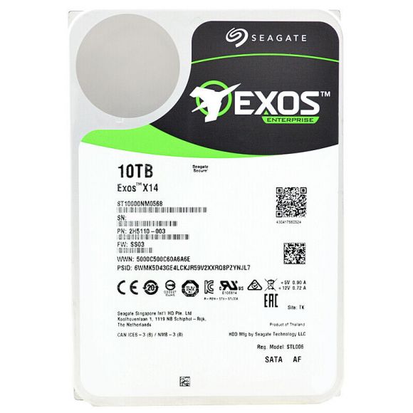 SEAGATE EXOS X14 10TB 7.2K 256MB SATA III 3.5'' ST10000NM0568