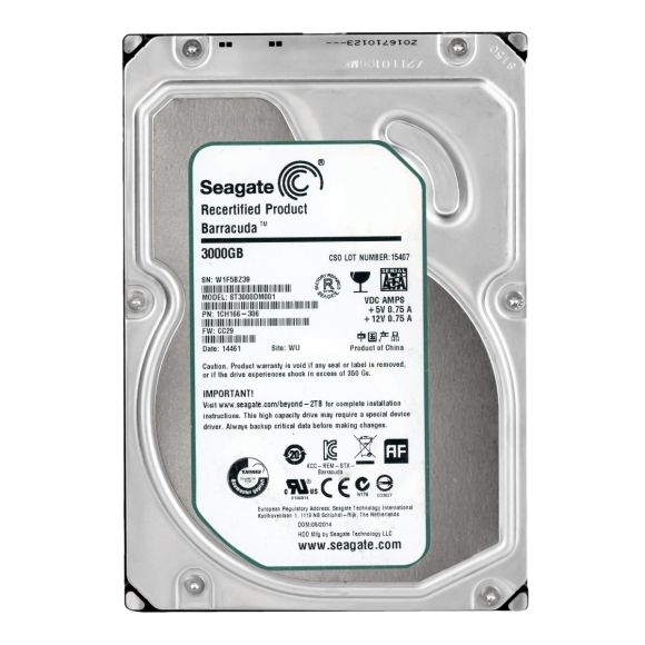 SEAGATE 3TB BARRACUDA SATA3 7.2K 64MB 3.5" ST3000DM001