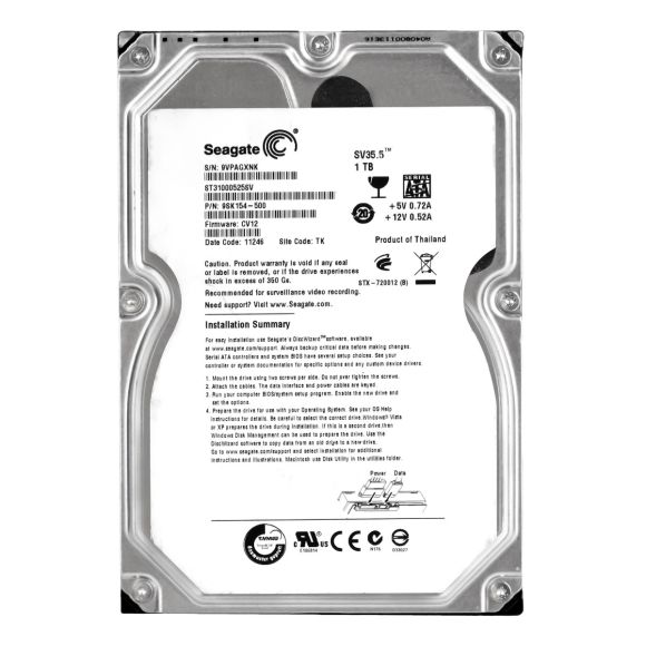 SEAGATE SV35.5 1TB SATA II 7.2K 32MB 3.5" ST31000525SV