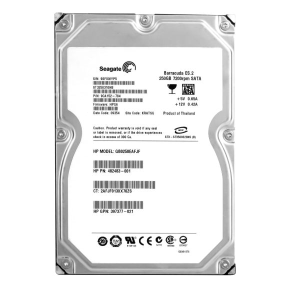 HP GB0250EAFJF 250GB 7.2K SATA-II 3.5" 482483-001