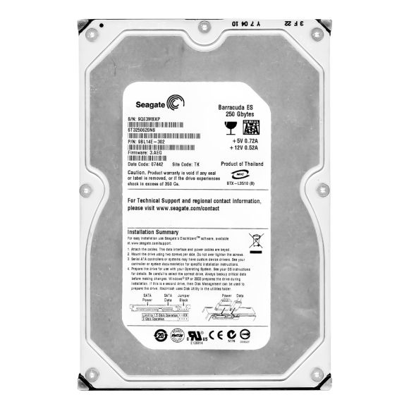 SEAGATE BARRACUDA ES 250GB SATA II 7.2K 16MB 3.5'' ST3250620NS