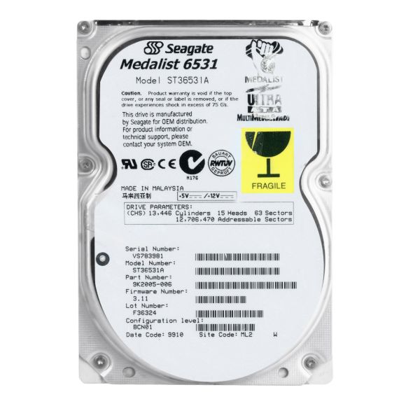 SEAGATE MEDALIST ST36531A 6.5 GB ATA 3.5 