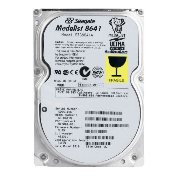 SEAGATE MEDALIST 8641 8.6GB ATA 5.4K 3.5'' ST38641A
