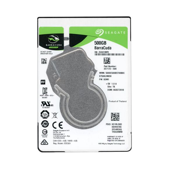 SEAGATE BARRACUDA 500GB 5.4K 128MB SATA III 2.5'' ST500LM030