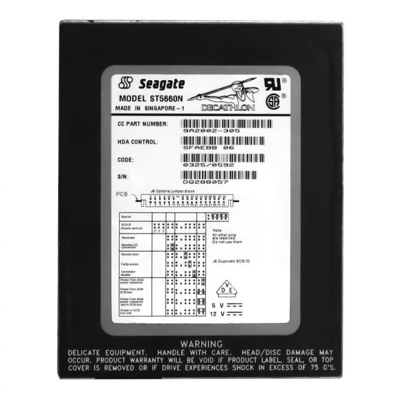 SEAGATE DECATHLON 545MB 4.5K SCSI 50pin 3.5'' ST5660N