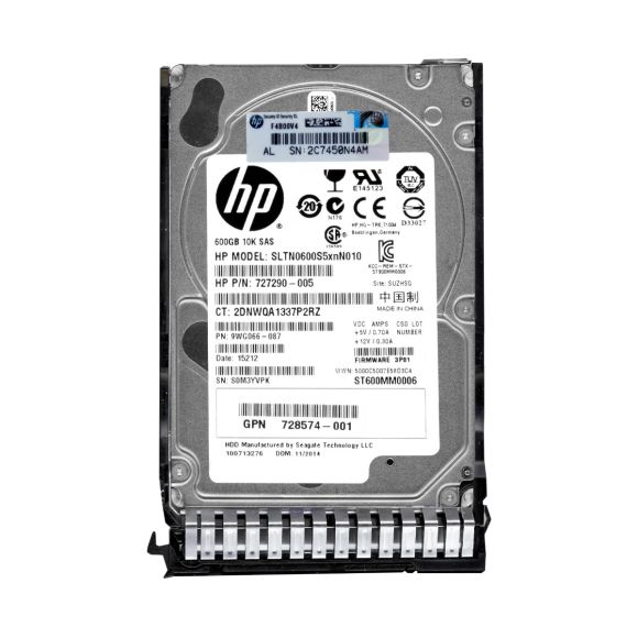 HP 727290-005 600GB 10K 64MB SAS-2 2.5'' SLTN0600S5xnN010
